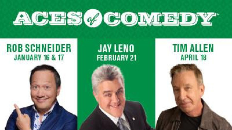 Rob Schneider, Jay Leno and Tim Allen Join MGM Grand’s 2026 Aces of Comedy Lineup